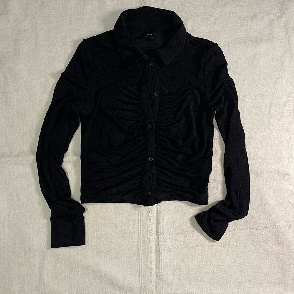 Black Long Sleeve Button-Up Shirt